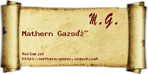 Mathern Gazsó névjegykártya